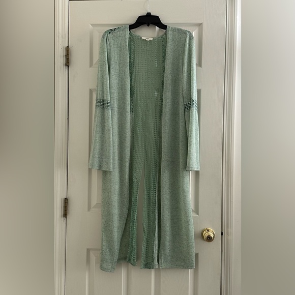 ODDY Other Oddy Brand M Euc Long Open Green Cardigan Lightweight